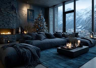Cozy Christmas Living Room Interior