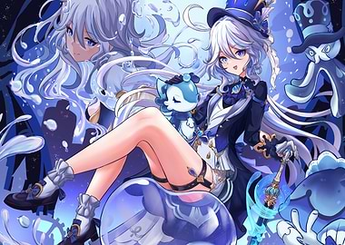 Girl with Water Theme