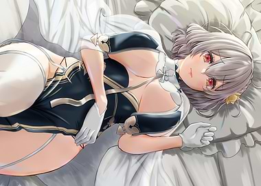 Anime Girl Lying on Bed
