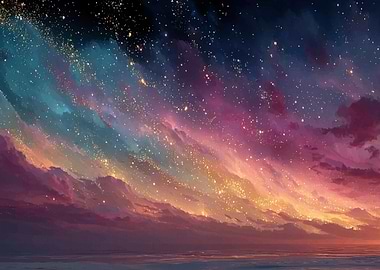 Starry Sky Over Water