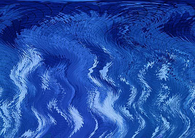 Abstract Blue Wave Pattern Q1