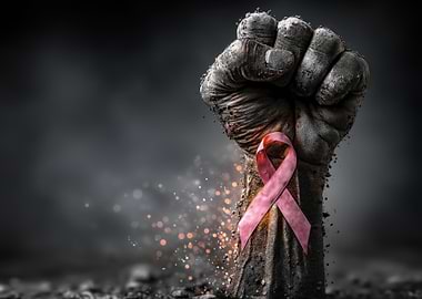Fist with Pink Ribbon