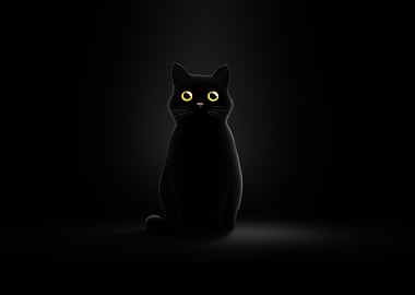 Black Cat with Yellow Eyes