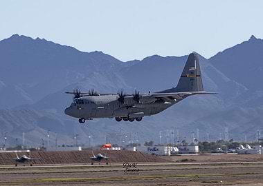 U.S. Air Force C-130 Hercules landingg