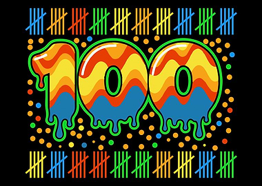 Colorful Number 100 Rainbow