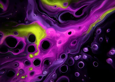 Abstract Fluid Art with Bubbles