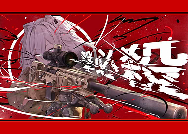 Anime Girl Sniper with Rifle