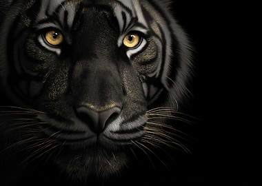 Tiger Portrait with Golden Eyes