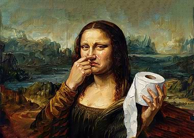 Mona Lisa with Toilet Paper