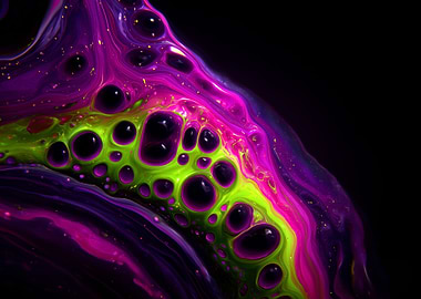 Abstract Neon Fluid Art