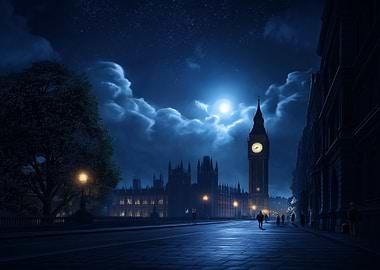 Night view of London's Big Ben