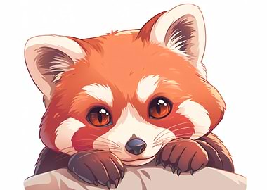 Cute Red Panda Cartoon Illustration