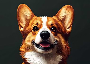 Happy Corgi Portrait