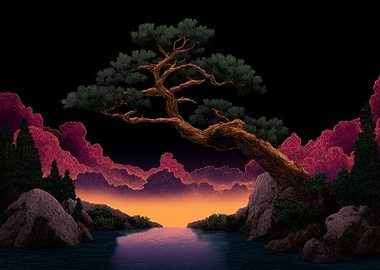 Japanese Pine Tree Landscape