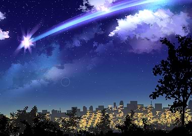 Night Sky with Shooting Star