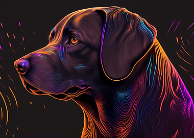 Neon Dog Portrait