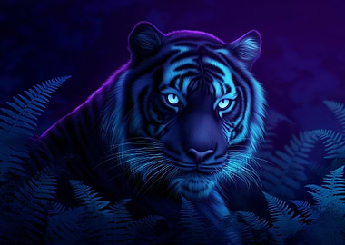 Neon Tiger Portrait