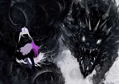 Anime Girl with Dragon