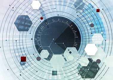 Abstract Technology Background with Hexagons