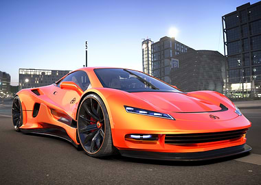Orange Sports Car