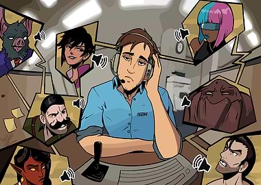 Dispatch Overwhelmed Operator Illustration