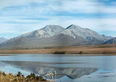 Mountain Reflection on Lake Landscape