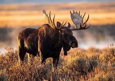 Majestic Moose in Golden Light