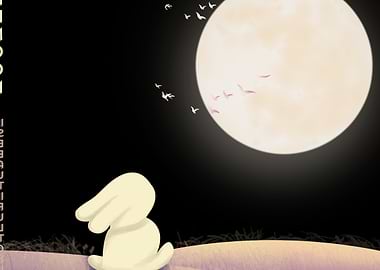 Rabbit Gazing at the Moon