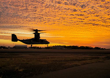 USMC V-22 osprey at Sunset