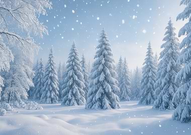 Snowy Winter Forest Landscape