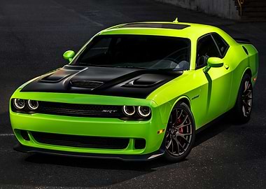 Green Dodge Challenger SRT