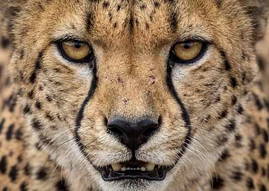 Cheetah Face Close-Up