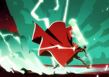 Hero with Sword and Lightning