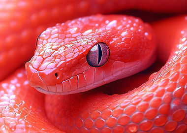 Close-up of a Red Snake