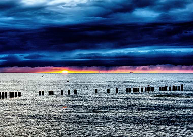 Dramatic Seascape at Sunset