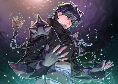 Anime Character with Spiked Shoulder Armor