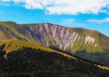 Mountain Landscape with Forest and Sky