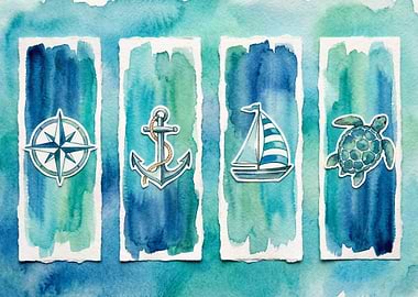Marine Watercolor Illustration