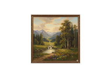 Mountain Landscape Painting with River