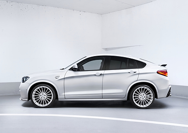 Silver SUV in a White Room