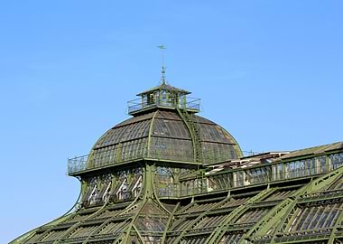 Palmenhaus dome against a blue sky
