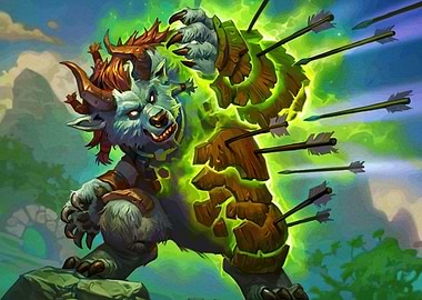 Armored Creature Hit by Arrows