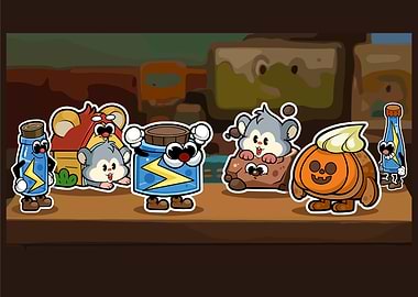 Cartoon Hamsters and Animated Objects