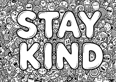 Stay Kind Doodle Art