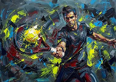 Padel Player Abstract Painting