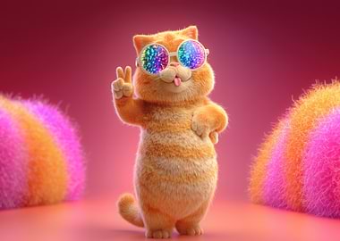 Cool Cat with Sunglasses