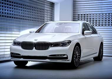 White BMW 7 Series Front View