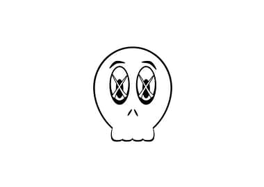 Cartoon Skull with X Eyes