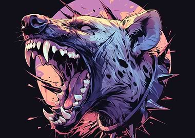 Aggressive Hyena Illustration