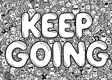 Keep Going Doodle Art